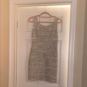 Body Central Silver Sparkly  Mini Dress
